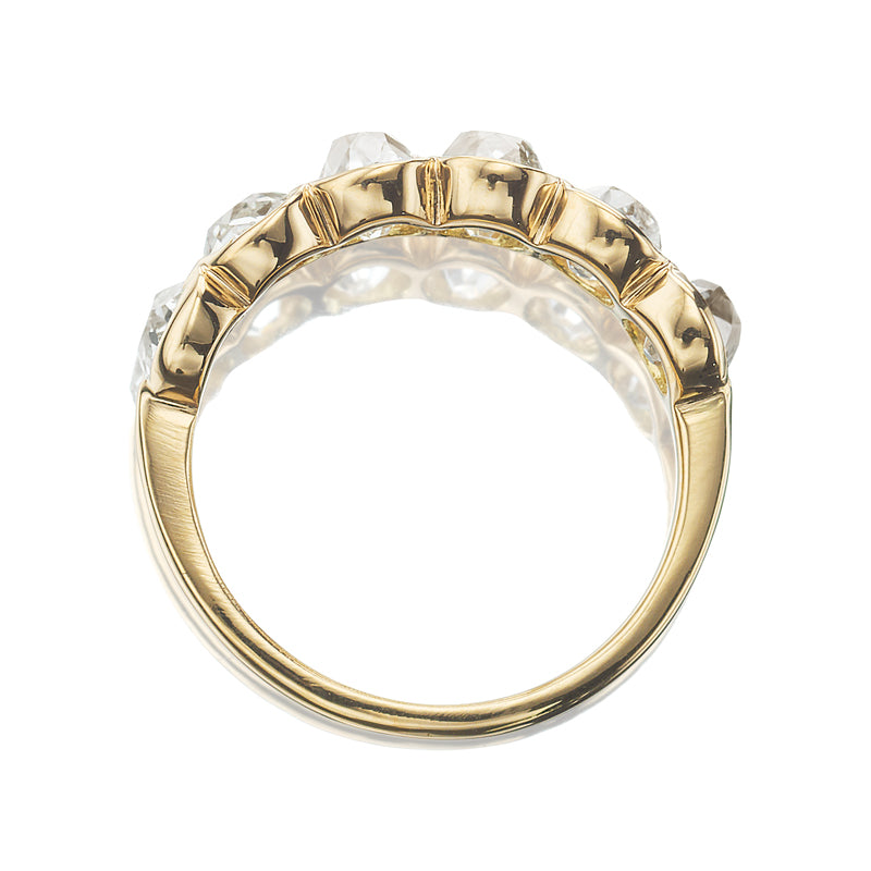 Old Mine Cut Half Hoop diamond