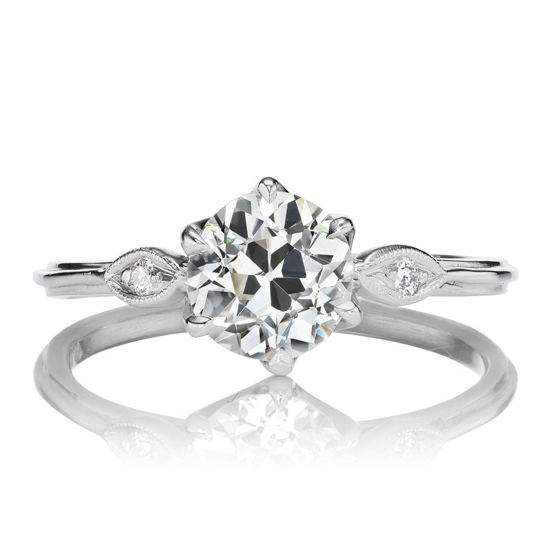 1.20ct OEC Diamond with Leaf-Like Shoulder Details