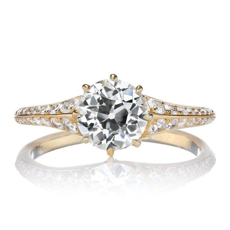 1.25ct Transitional Cut Diamond Ring in Antique Inspired Setting