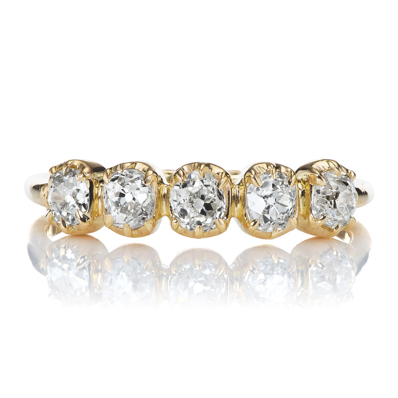 Collet Set Diamond Half Hoop Ring