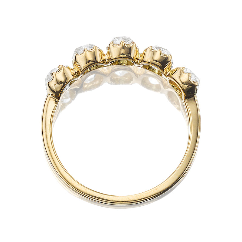 Old Mine Cut Half Hoop diamond