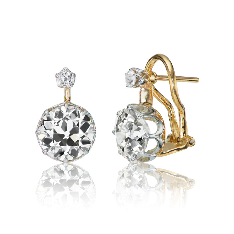 Vintage Edwardian Old European Cut Diamond Earrings