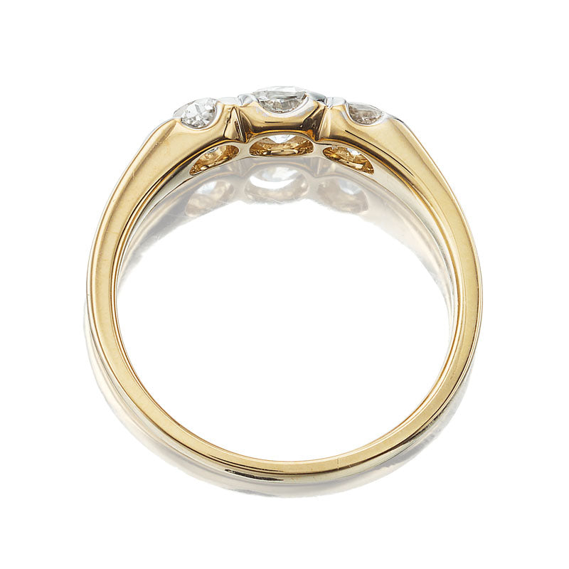 0.97ct old mine cut diamond diamond engagement ring