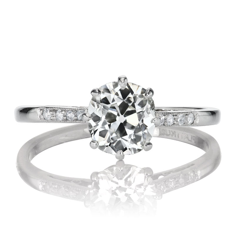 Antique 1.27ct Old Mine Cut Diamond Ring with Accent Stones