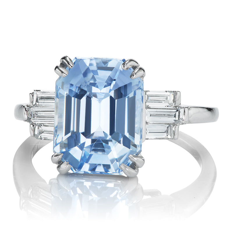 5.69ct no heat sri lanka sapphire diamond with gemstone