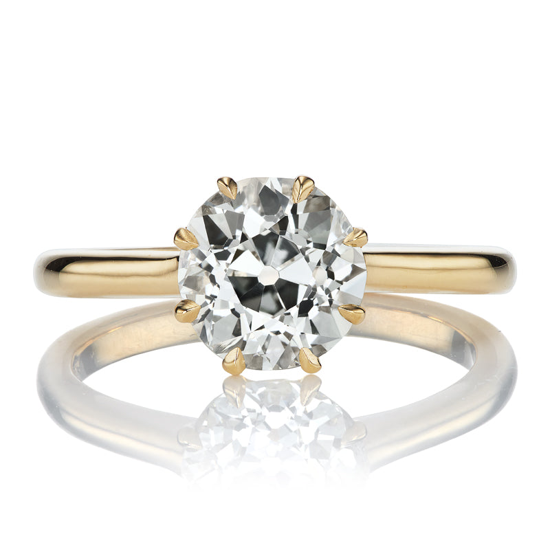 1.93ct Old European Cut Diamond in 8-Prong 18kt Yellow Gold Solitaire Setting