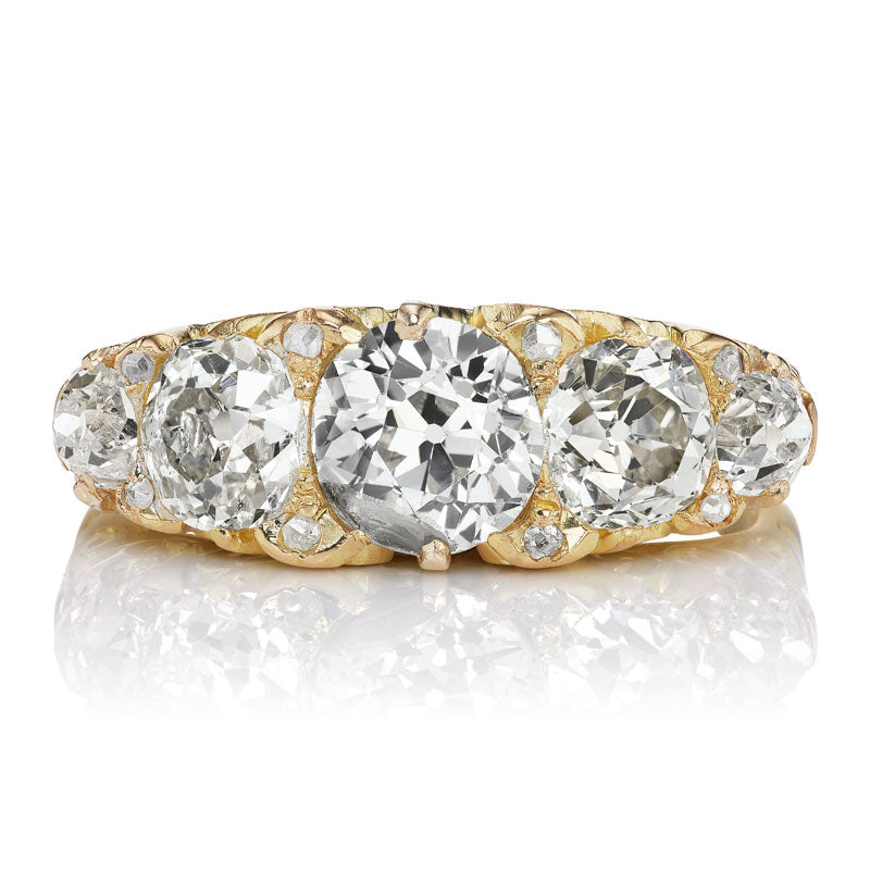 Five Stone Antique Diamond Half Hoop