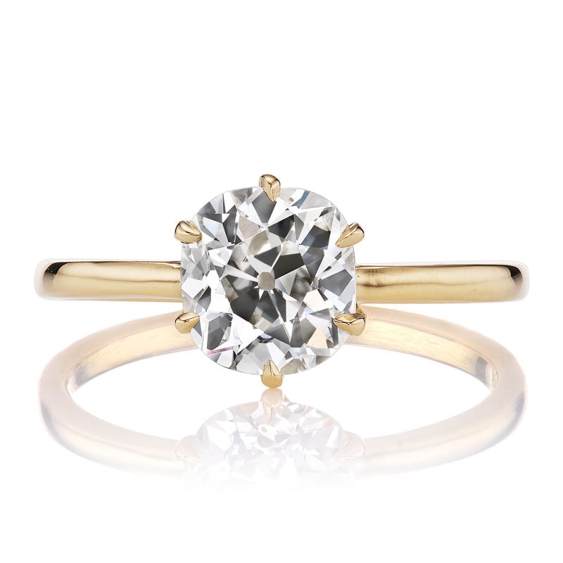 1.49ct Old Mine Cut Diamond Solitaire Engagement Ring
