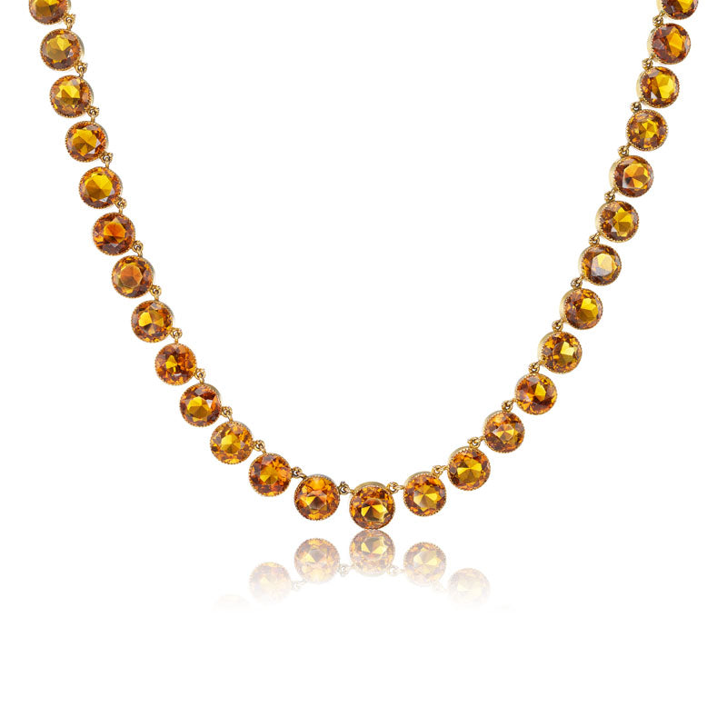 Antique Citrine Riviere Necklace