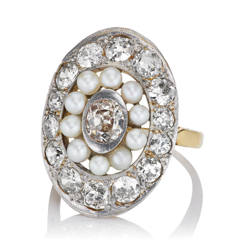 pearl and diamond double halo ring diamond with gemstone