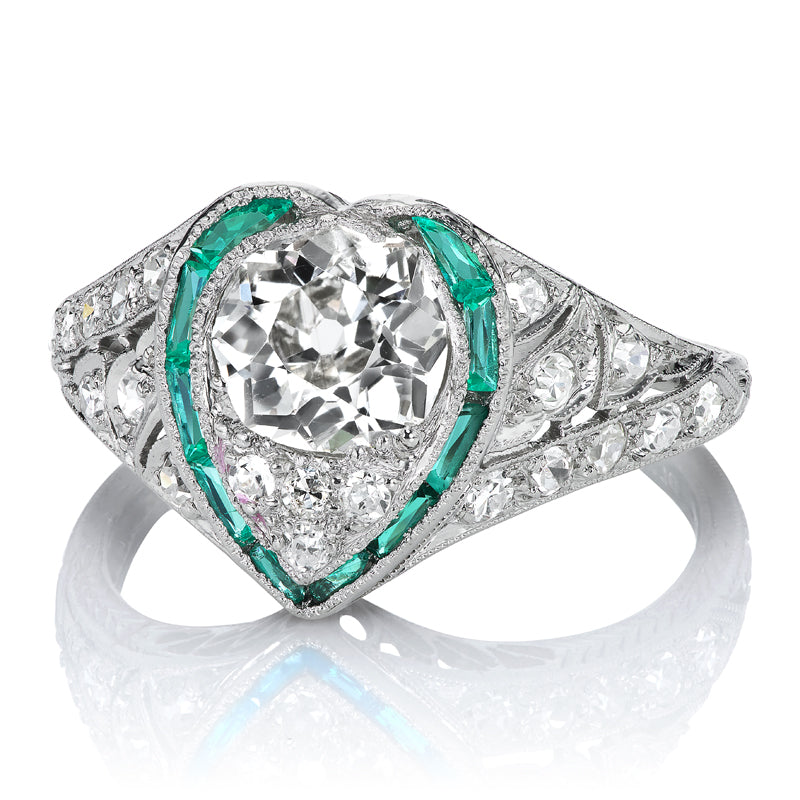 1.03ct old mine cut diamond with gemstone