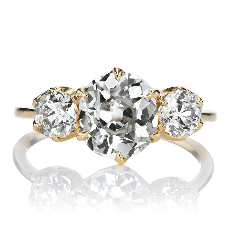 Three-Stone Old European Cut Diamond Engagement Ring