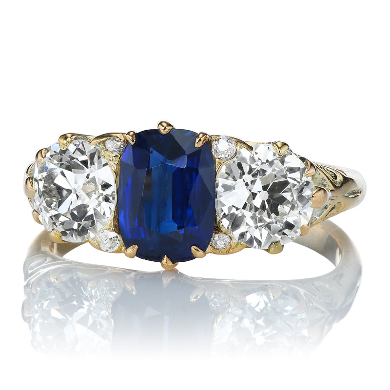 Antique Sapphire and Diamond Ring diamond engagement ring with gemstone