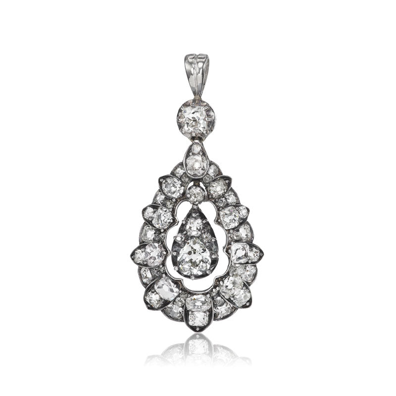 Antique Pear Shaped Diamond Pendant