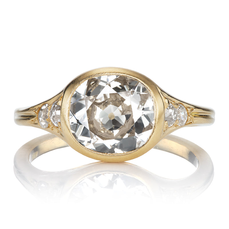 1.73ct Champagne Transitional Cut Diamond in Bezel Setting