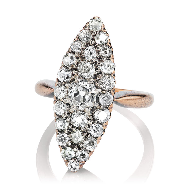 Marquise-Shaped Diamond Cluster Ring diamond engagement ring