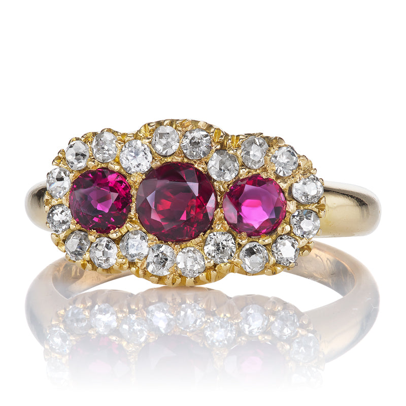 Antique Ruby and Diamond Ring diamond with gemstone