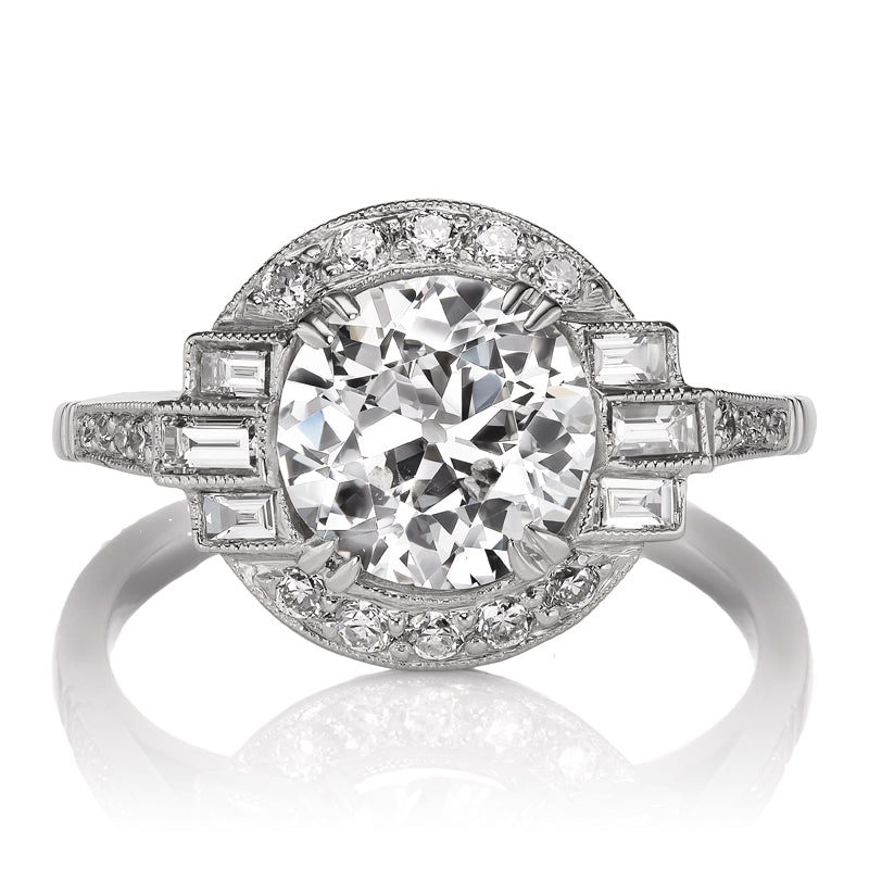 Vintage Art Deco Bright Diamond and Platinum Ring