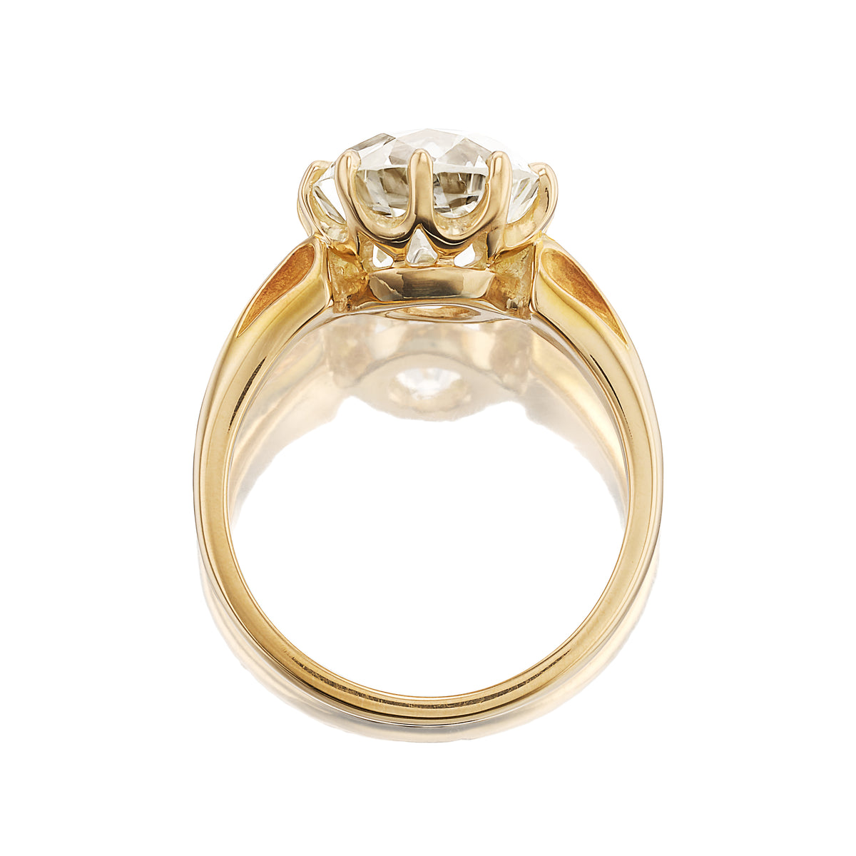j-k-l color, vs clarity diamond in yellow gold setting