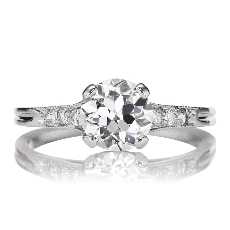 Platinum Tiffany & Co Solitaire Ring with Side Stones