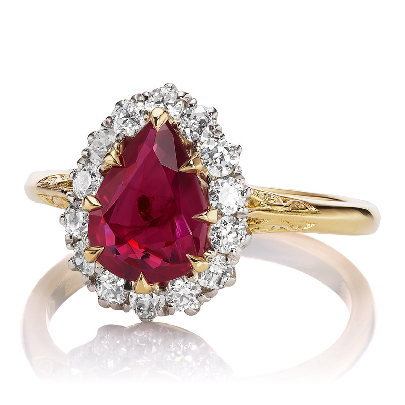 AB MADE diamond engagement ring with gemstone