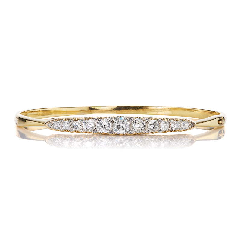 Antique Old European Cut Diamond Bangle