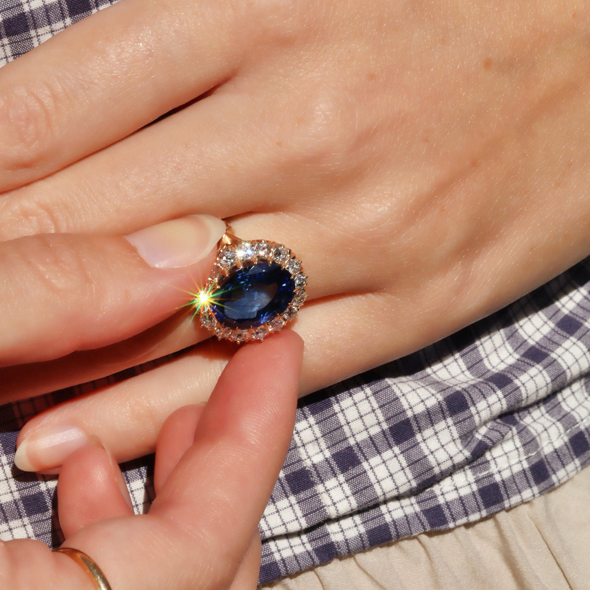 Andria Barboné Jewelry diamond engagement ring with gemstone