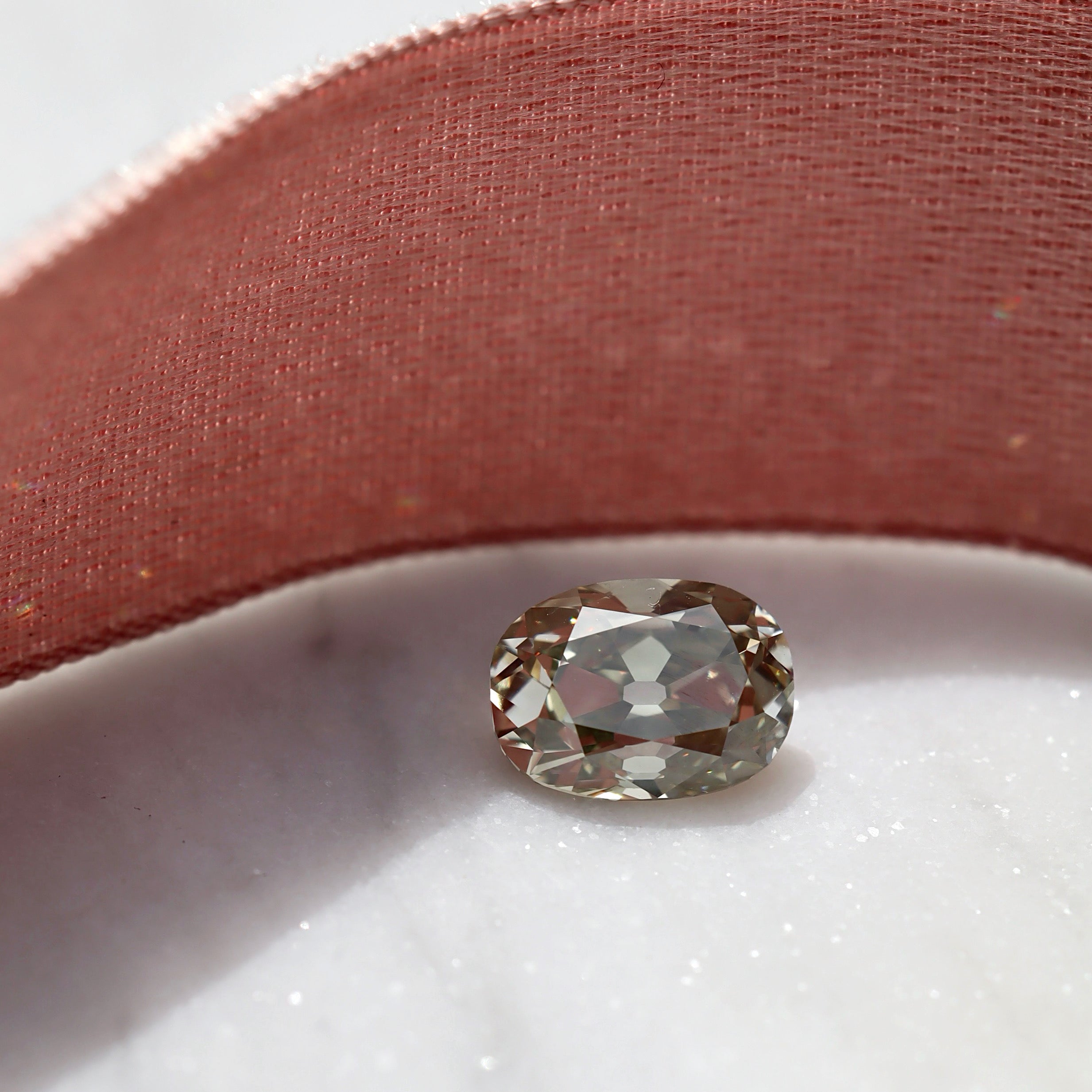 Elongated Antique Style Cushion Cut Diamond of Fancy Grey Color