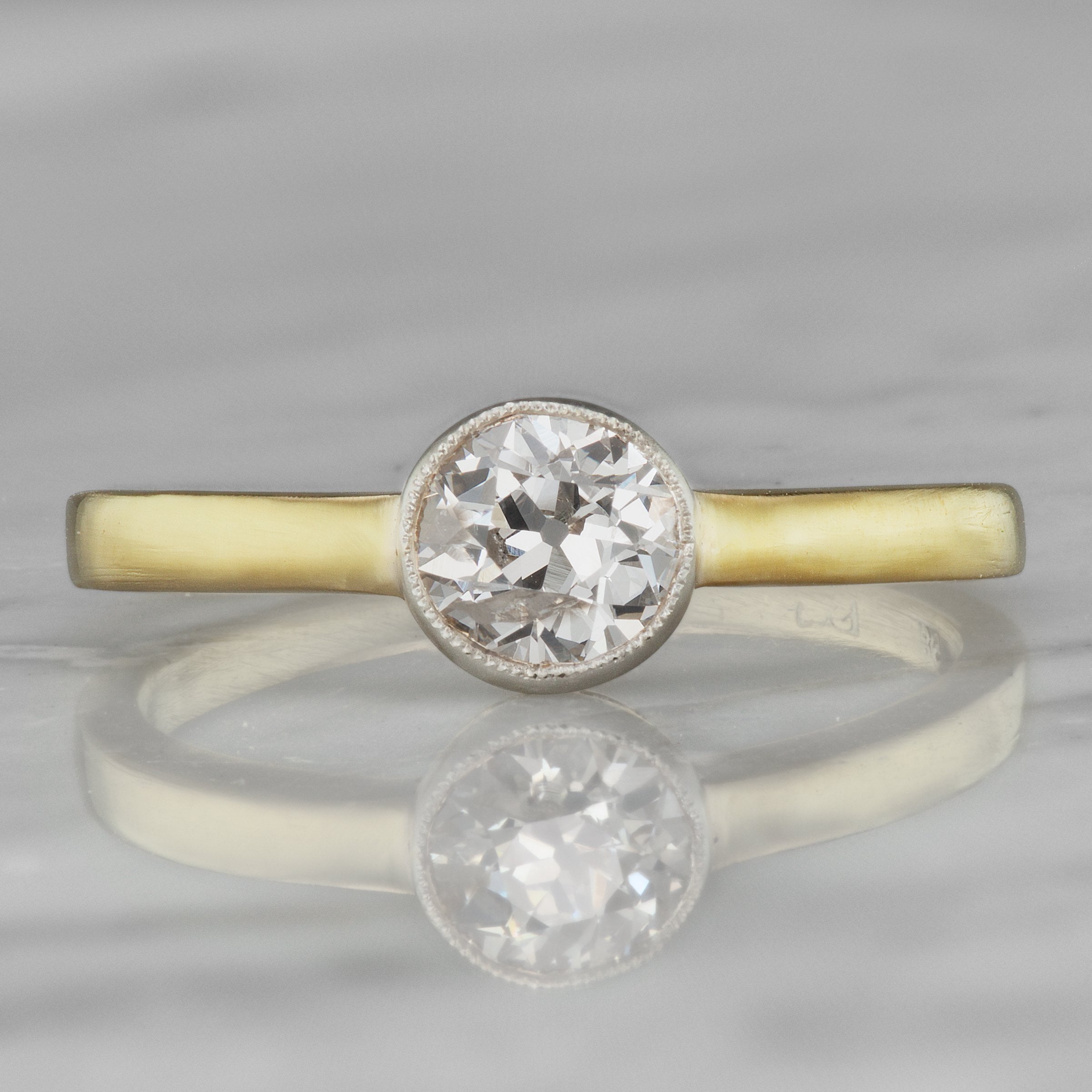 Round Bezel Set Engagement Ring Circa 1910 | Victor Barbone