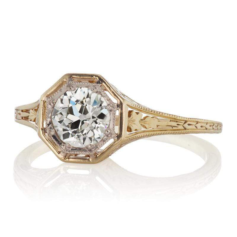 0.64ct old European cut diamond engagement ring