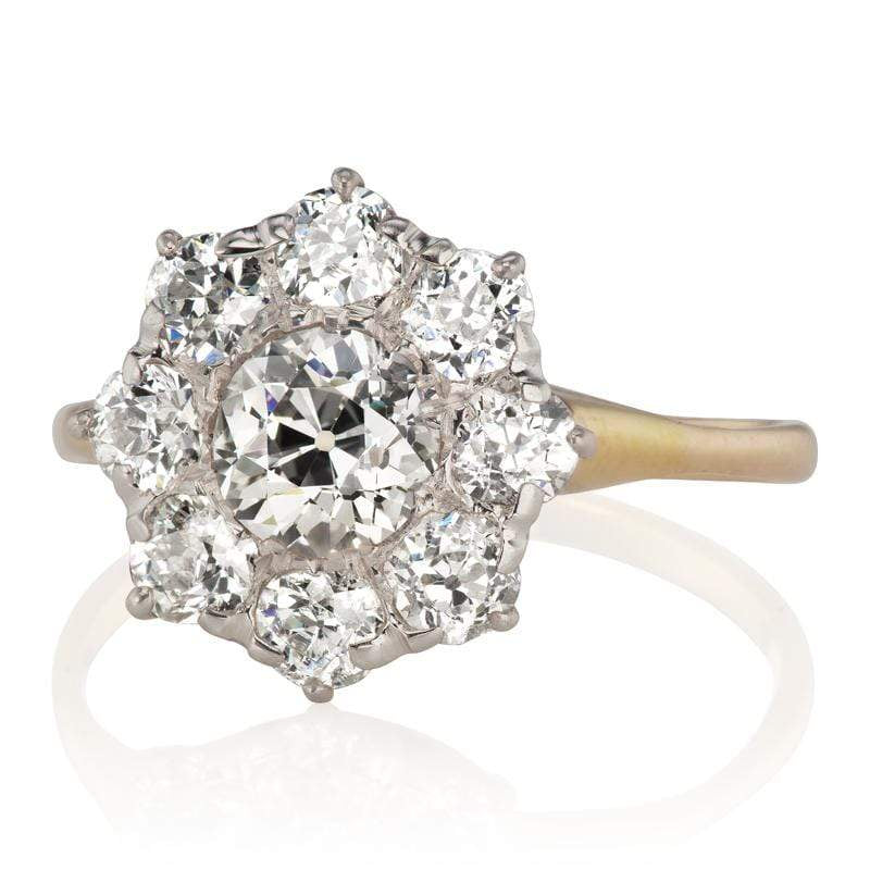 0.67ct old European cut diamond diamond engagement ring