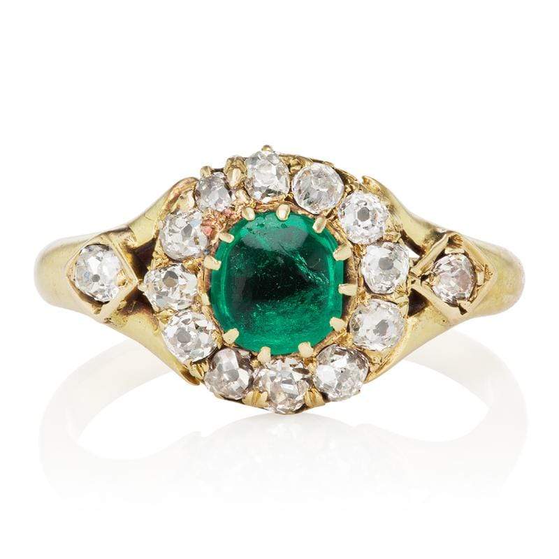 Antique Emerald Halo Engagement Ring Circa 1890 | Victor Barbone