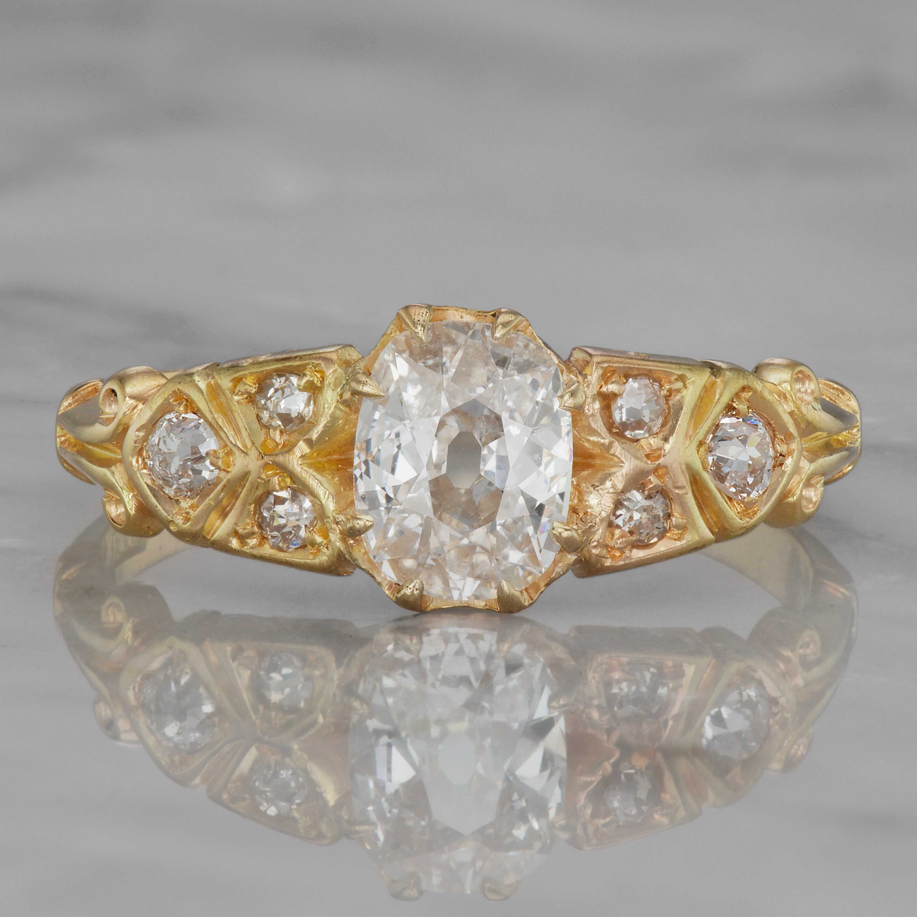 Diamond Shoulder Engagement Ring Circa 1907 | Victor Barbone