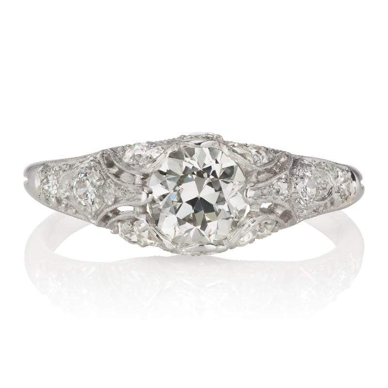 Intricate Art Deco Platinum Engagement Ring