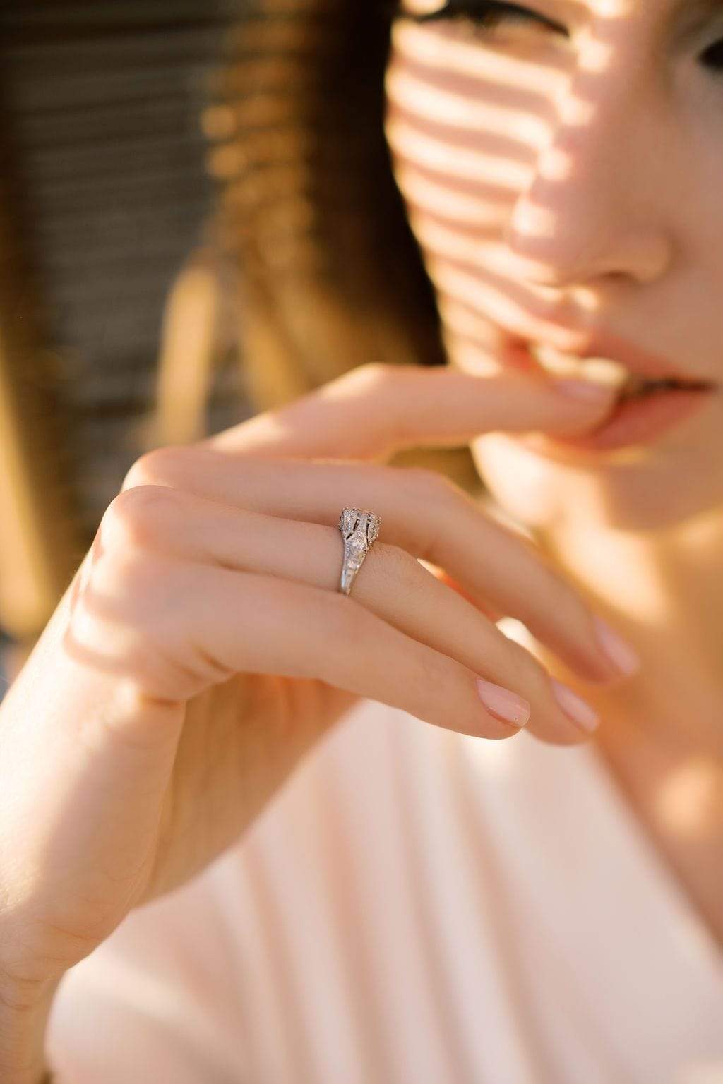 g-h-i color, si-i clarity diamond in platinum setting