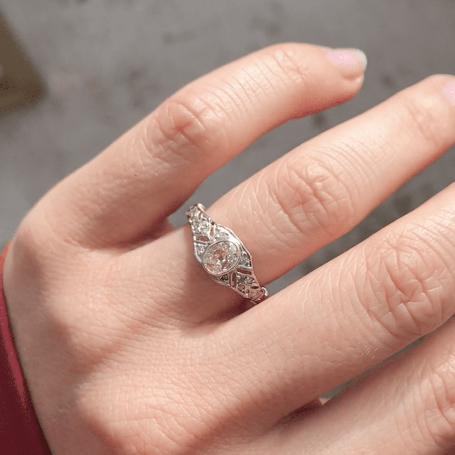 0.77 Carat Champagne Color Oval Diamond