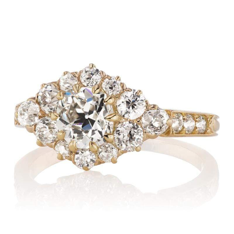 0.80ct old mine cut diamond diamond engagement ring