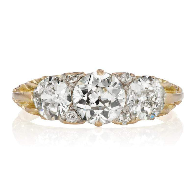 Edwardian 18kt Yellow Gold & Diamond Engagement Ring