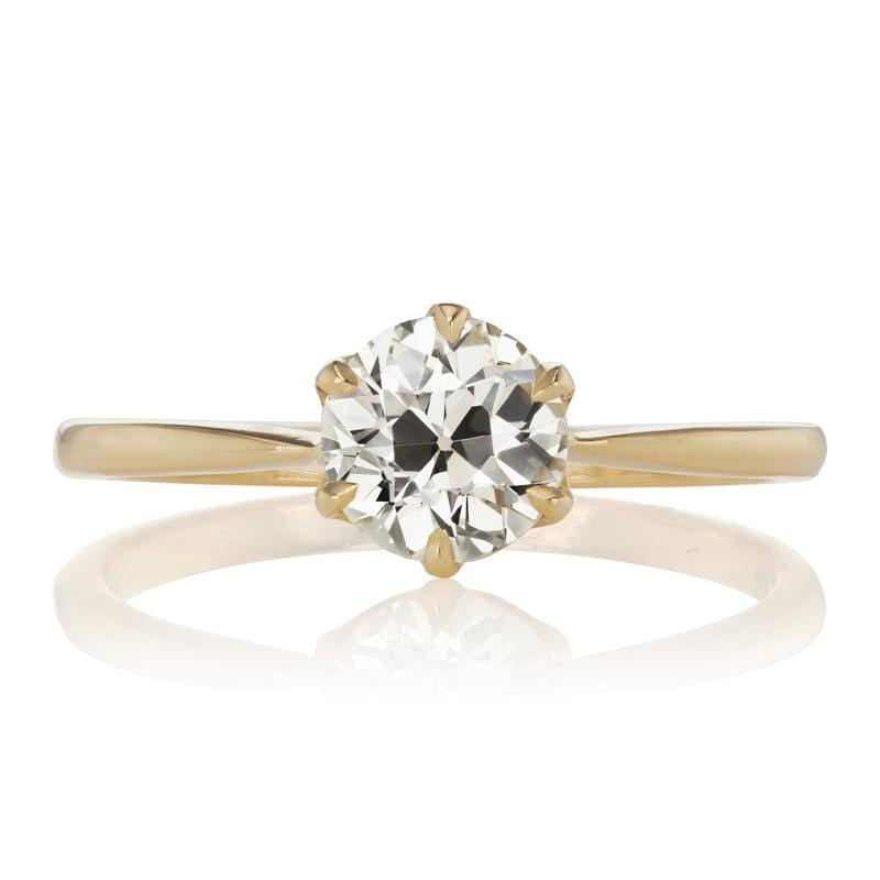 0.83 ct Old European Cut Diamond Solitaire Engagement Ring