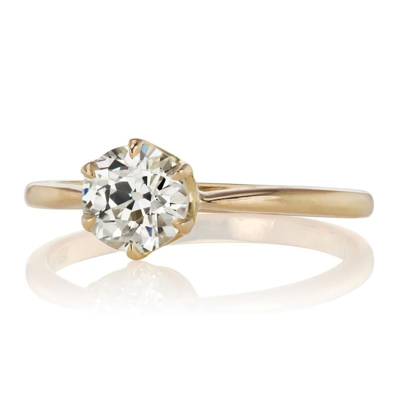 0.87ct old European cut diamond diamond engagement ring