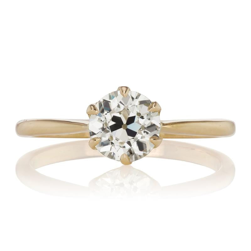 Yellow Gold 0.89 ct Diamond Solitaire Engagement Ring