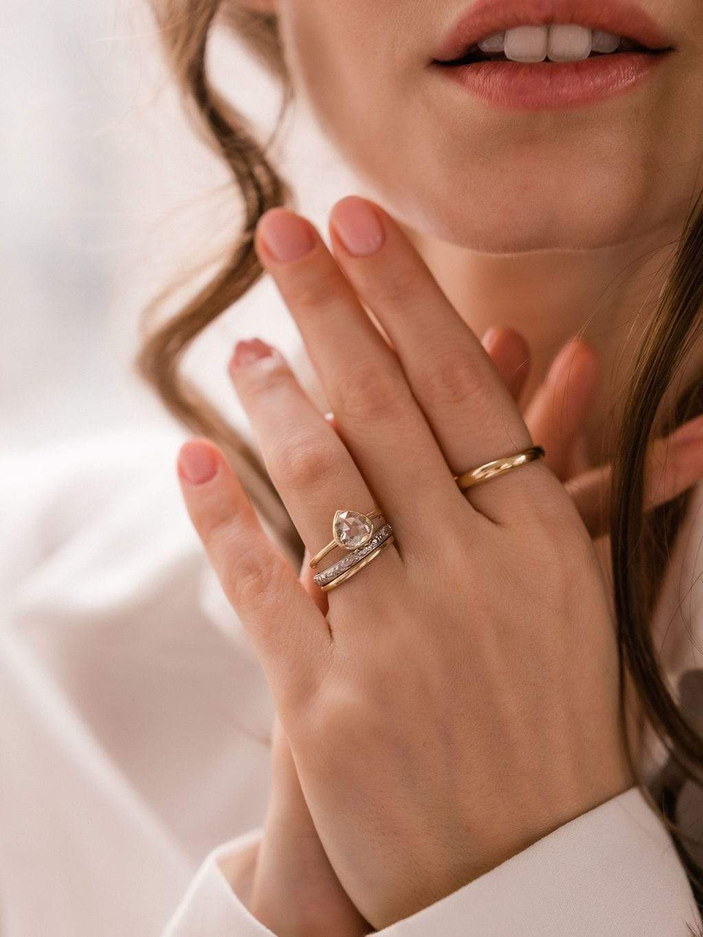 0.91ct Heart Rose Cut diamond