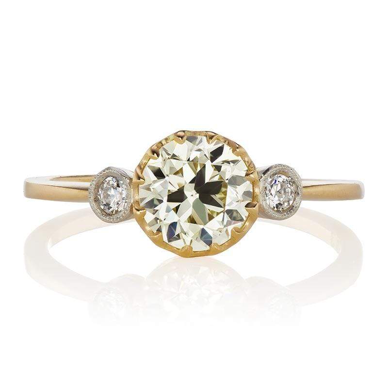 Two Tone Three Diamond Engagement Ring