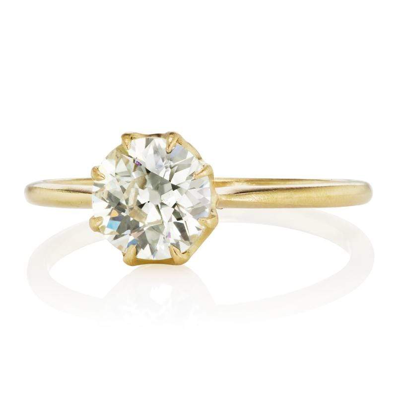 0.93ct old European cut diamond engagement ring