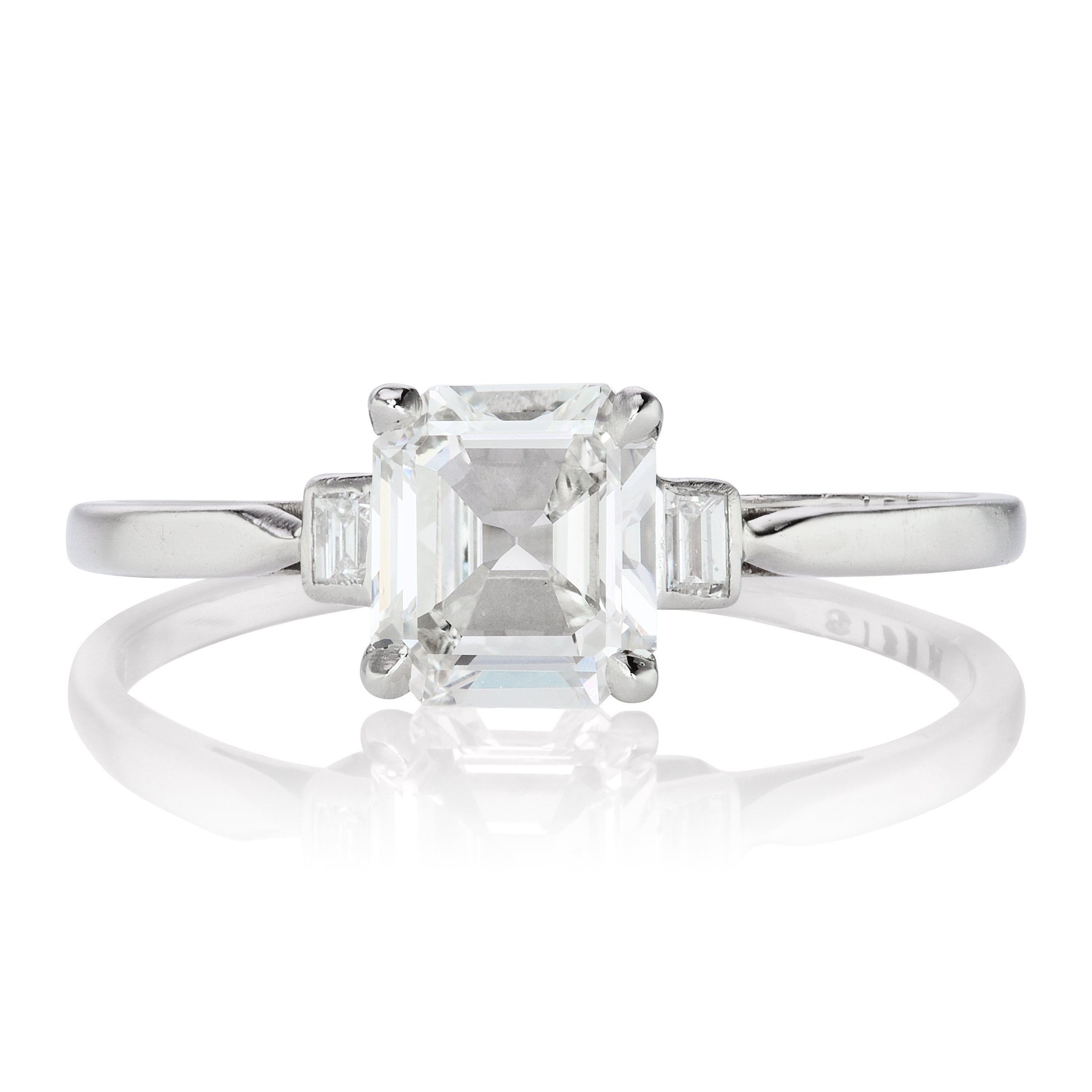 Art Deco Emerald Cut Diamond Engagement Ring | Victor Barbone