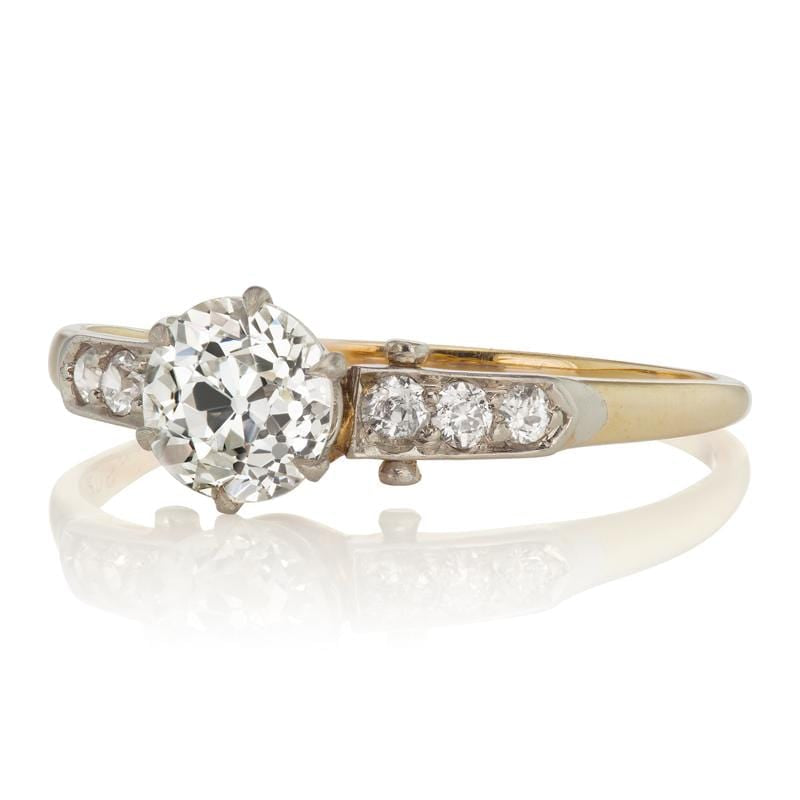0.96ct old European cut diamond diamond engagement ring