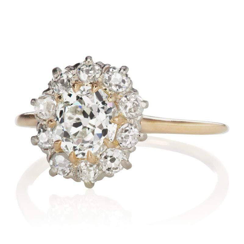 0.98ct old mine cut diamond diamond engagement ring