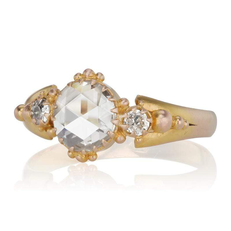 0.98ct Rose cut diamond diamond engagement ring