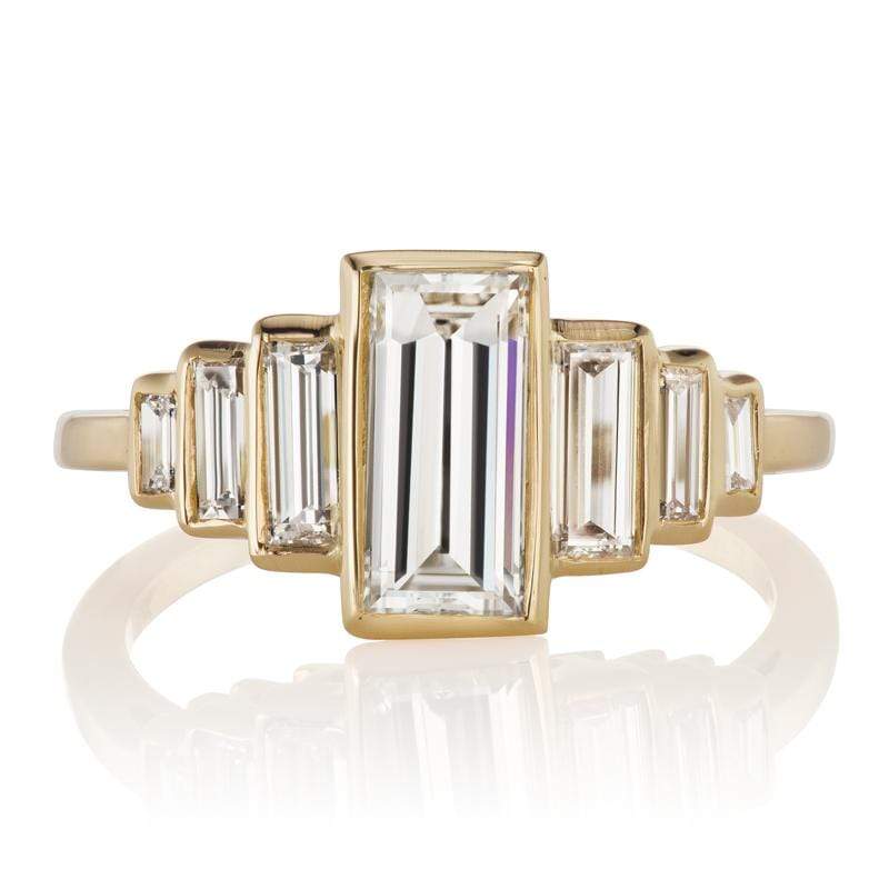 Bezel Set Baguette Diamond Engagement Ring