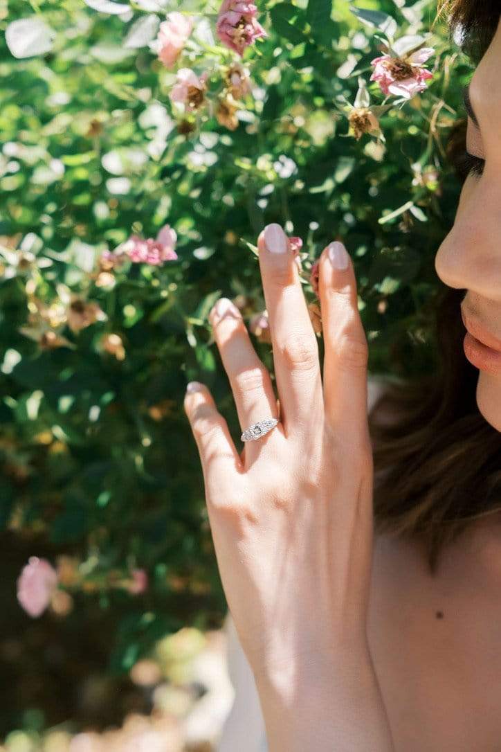 g-h-i color, vvs clarity diamond rings in platinum setting